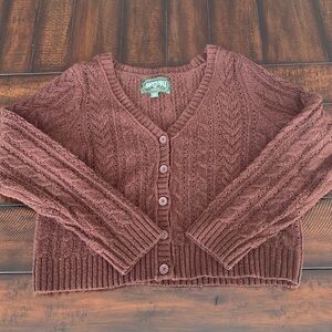 American Eagle Women’s Brown Knit Cardigan Sweater Size Large